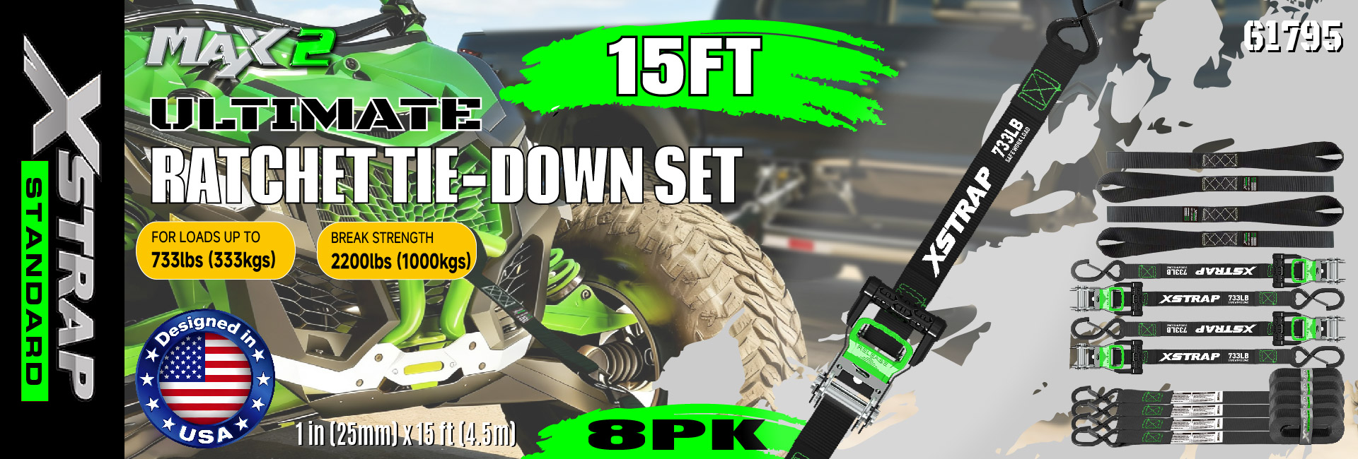 Xstrap 61795 สายรัดผูกมอเตอร์ไซค์ 1