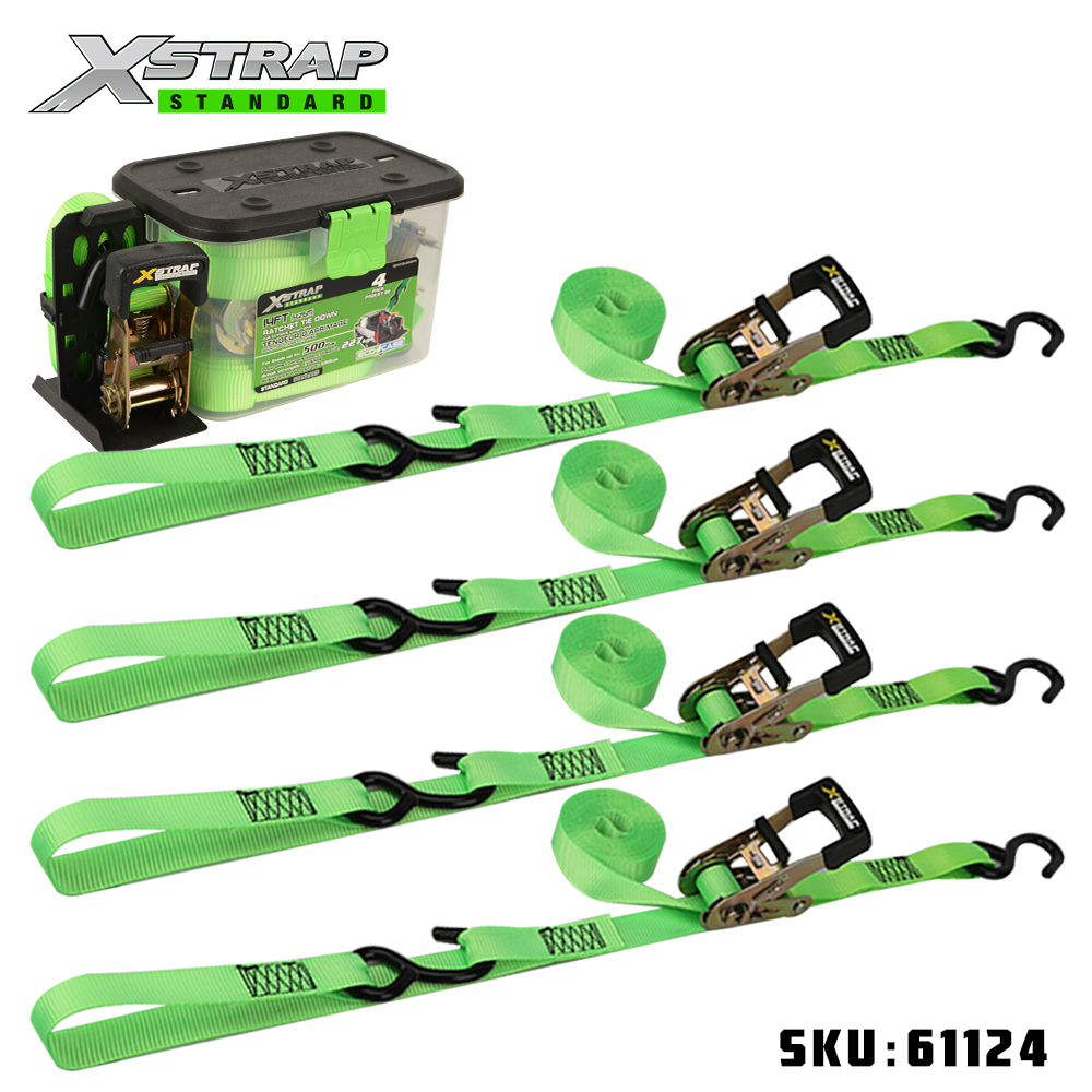 Xstrap 61124 1” x 14' สายรัดแบบผูกวงล้อ 4PK พร้อมห่วงแบบนุ่ม500lb SWL