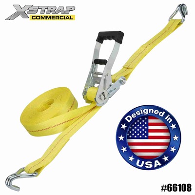 Xstrap 66108 สายรัดวงล้อพร้อมตะขอ J คู่ขนาด 2” x 27’ 3333lb SWL