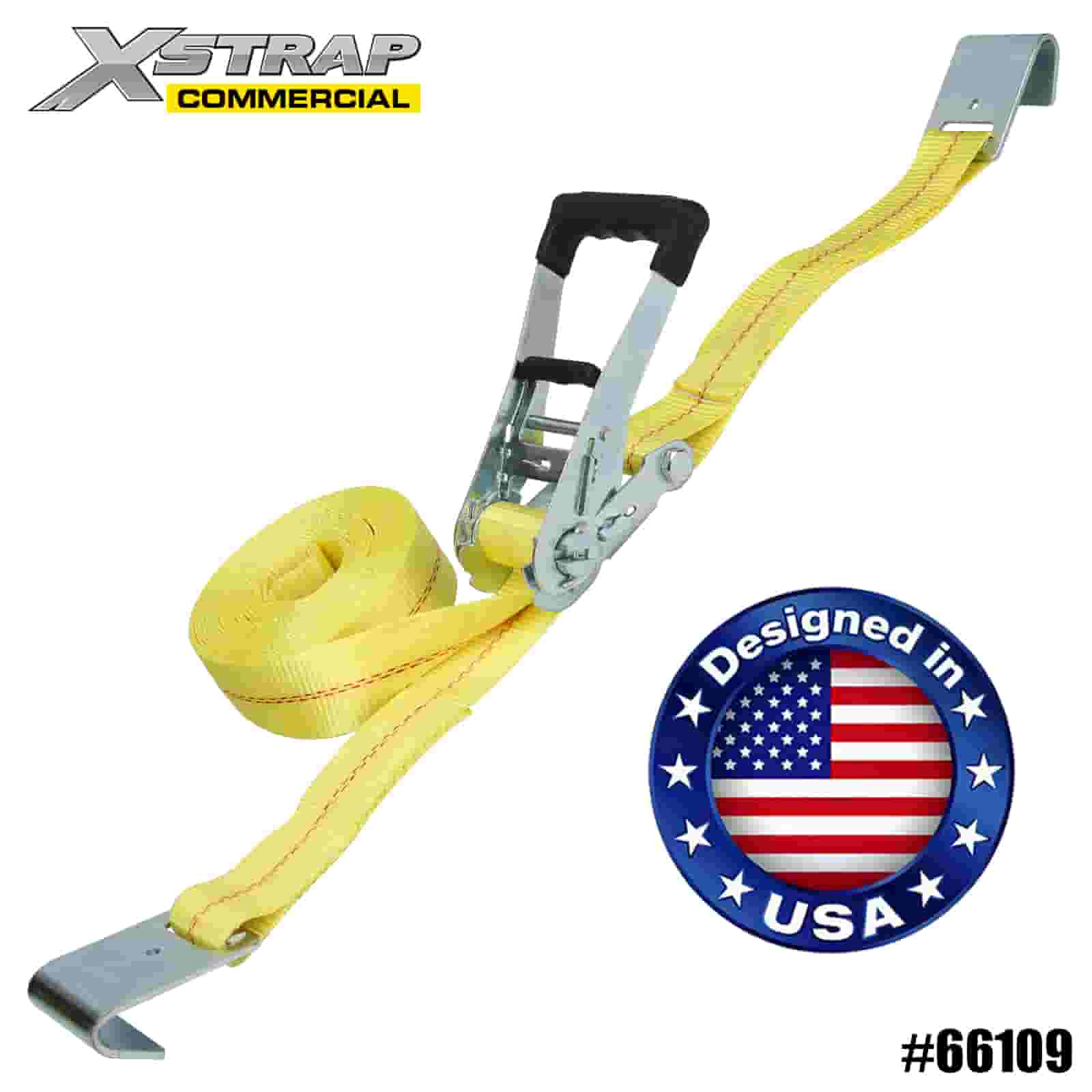 Xstrap 66109 สายรัดวงล้อพร้อมตะขอแบนขนาด 2” x 27’ 3333lb SWL