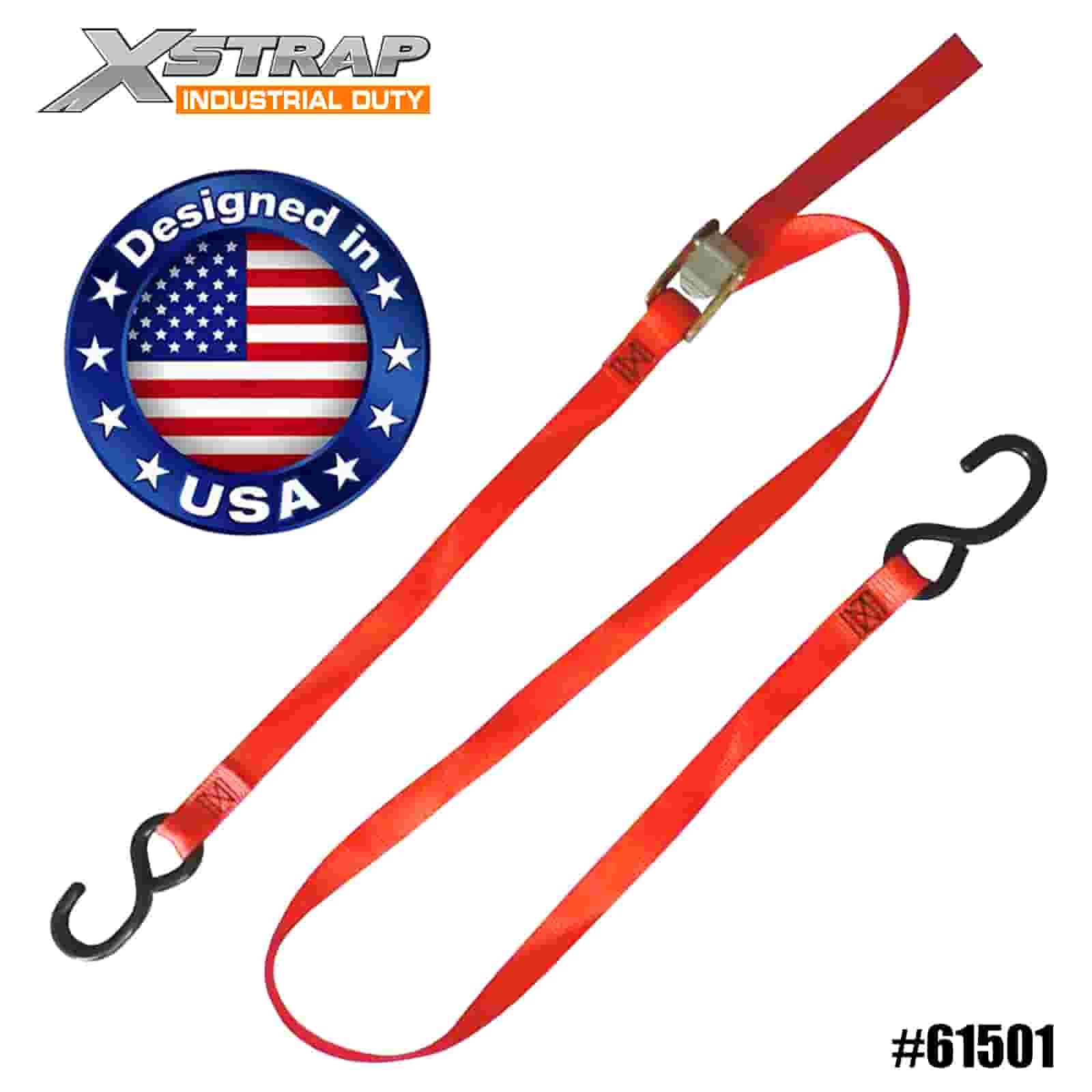 Xstrap 61501 2” x 6' สายรัดหัวเข็มขัดแบบ Cam 4PK พร้อมตะขอ S 400lb SWL