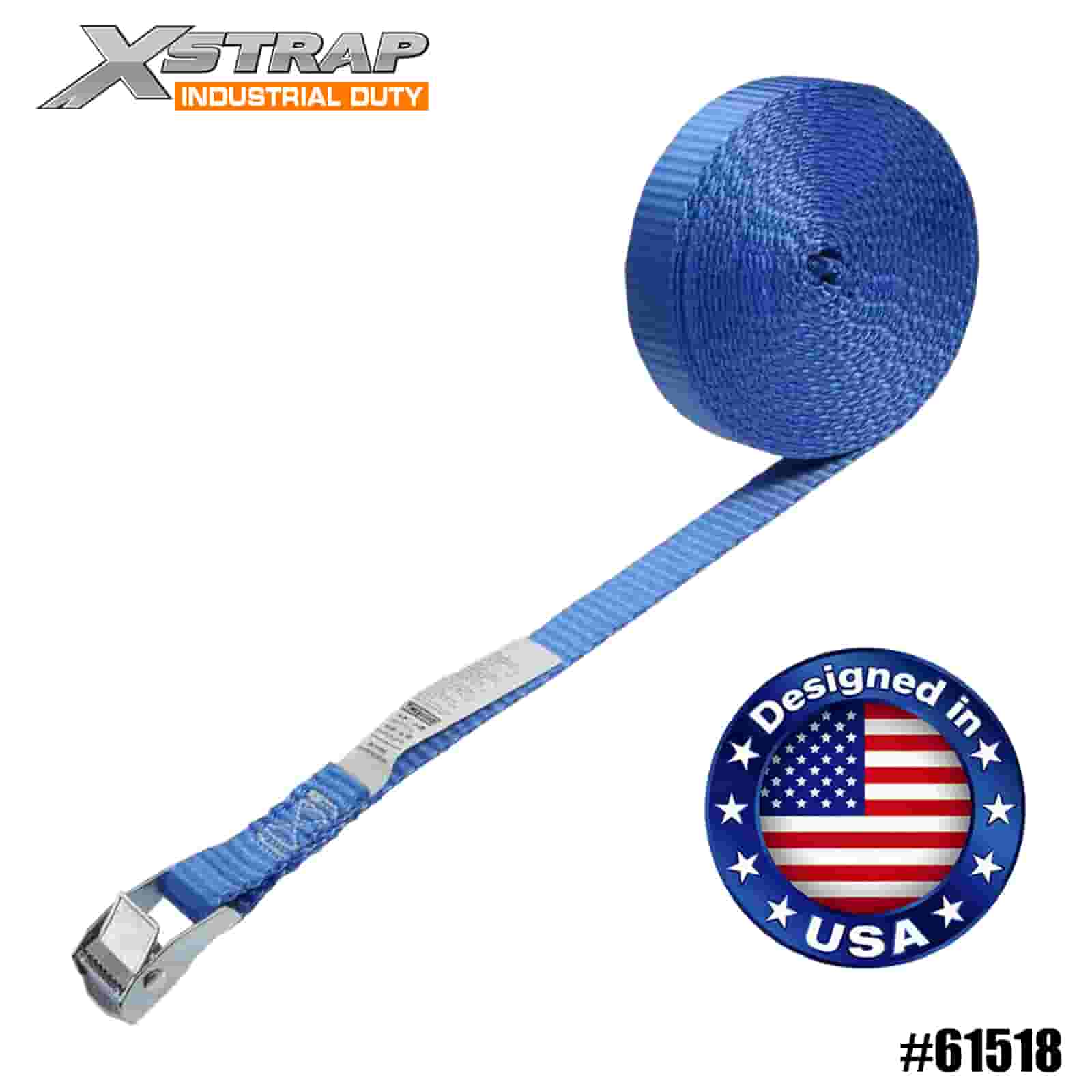 Xstrap 61518 1” x 15' สายรัด Endless Cam Buckle สีฟ้า 166lb SWL