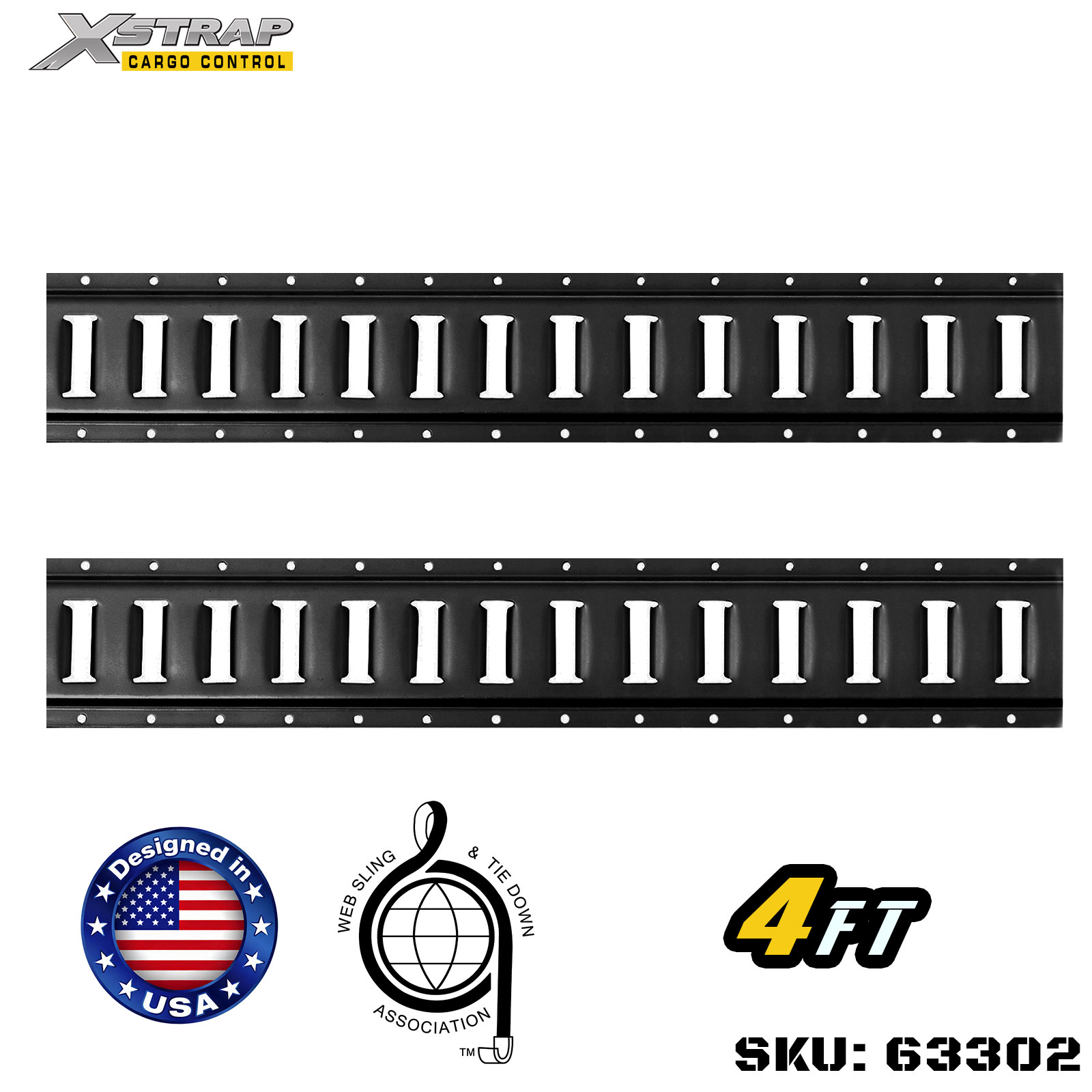Xstrap 63302 4' Series E Logistic Track ผลิตจากเหล็กเกรดสูง 12 เกจ 6000LBS