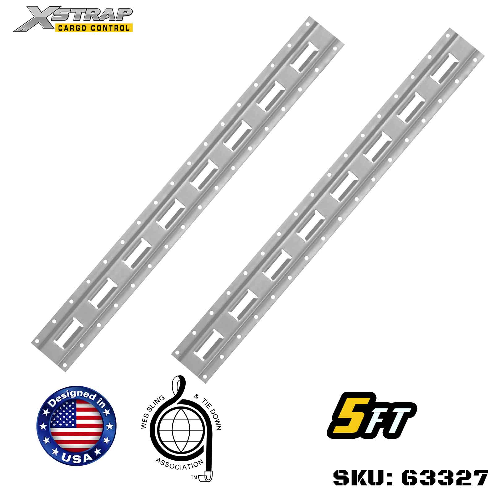 Xstrap 63327 5' Series E Logistic Track ผลิตจากเหล็กเกรดสูง 12 เกจ 6000LBS