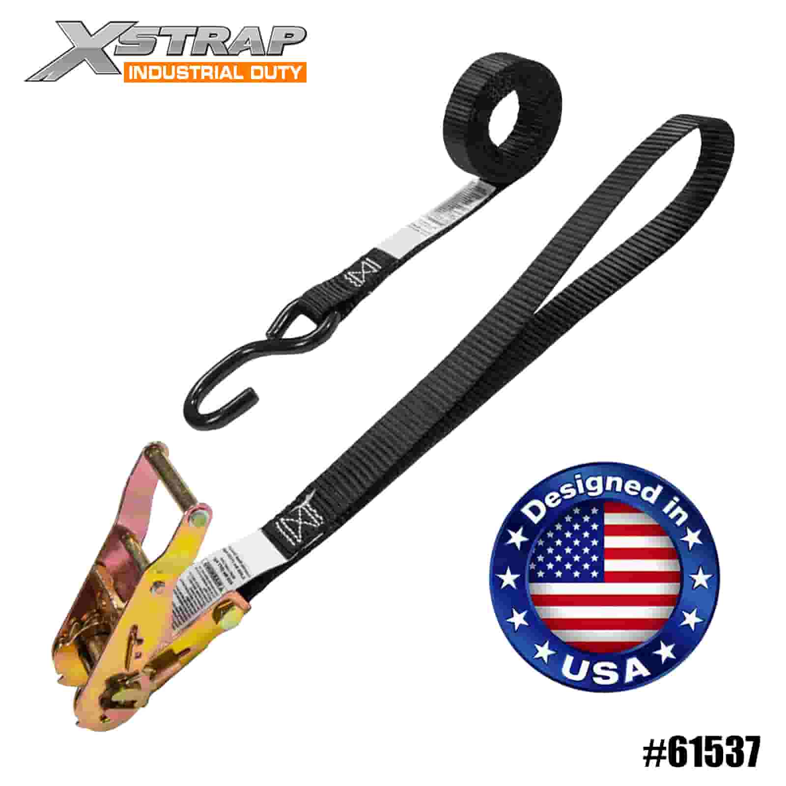 Xstrap 61537 1” x 6' สายรัดแบบวงล้อสำหรับรถจักรยานยนต์ 4PK พร้อมห่วงเย็บขนาด 12 นิ้ว 833lb SWL