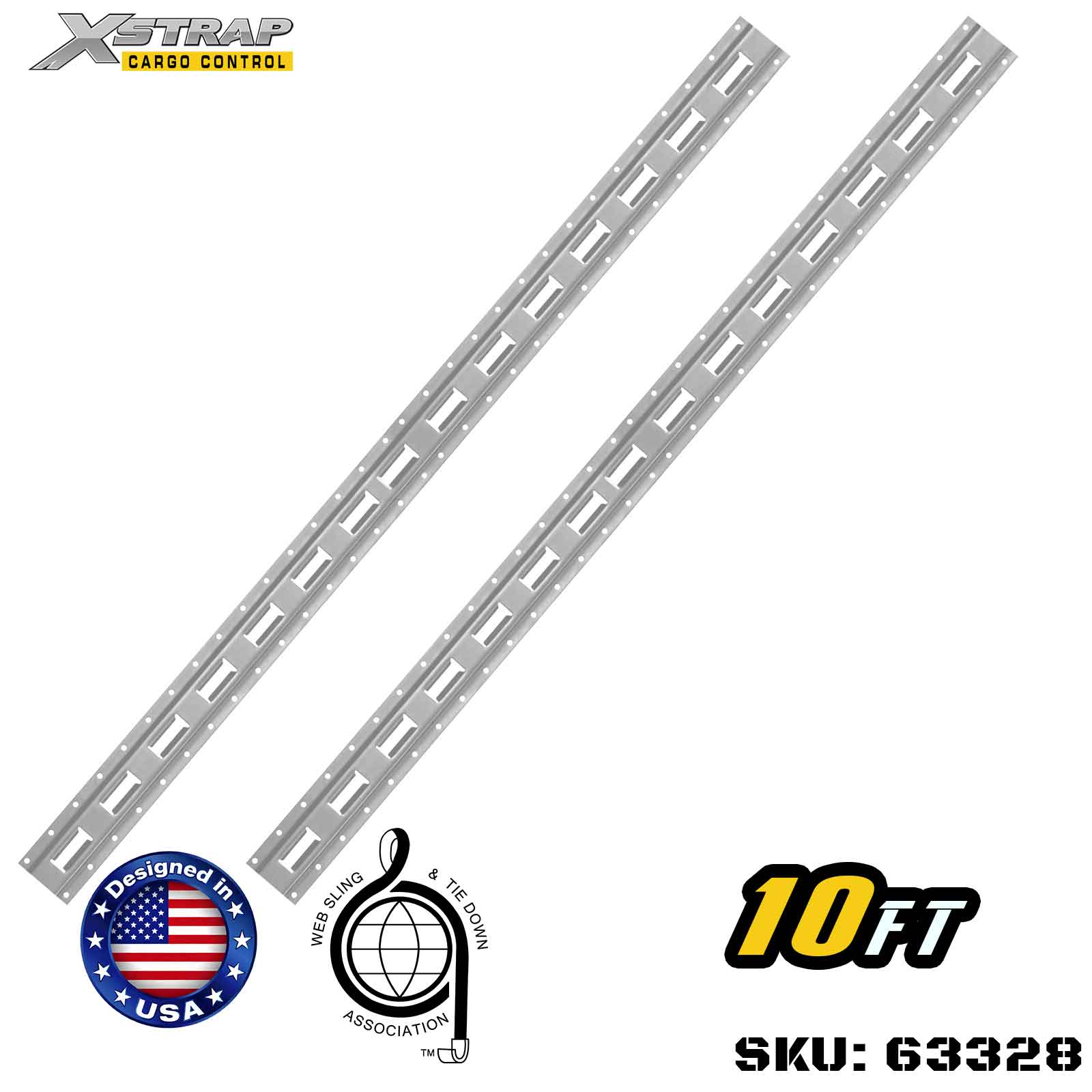 Xstrap 63328 10' Series E Logistic Track ผลิตจากเหล็กเกรดสูง 12 เกจ 6000LBS
